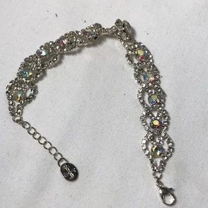 Sparkling rhinestone bracelet, marked - see photo, 8 in length, silver tone